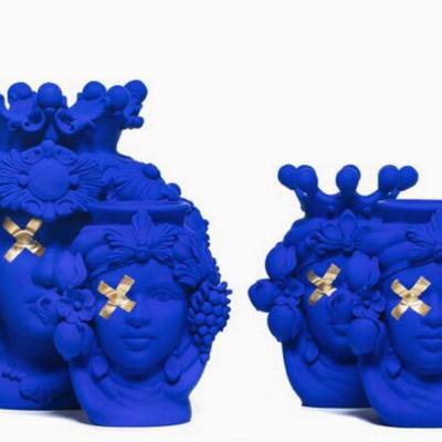 Vases - FILICUDI VASE CENTERPIECE MODERN DESIGN MOORISH HEAD - MOSCHE BIANCHE