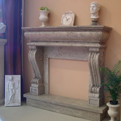 Fireplaces - Travertine fireplace  - TODINI SCULTURE