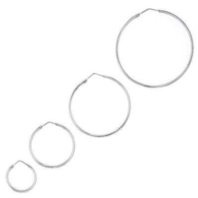 Bijoux - Boucles d'oreilles créoles en argent classique - LINEA ITALIA SRL