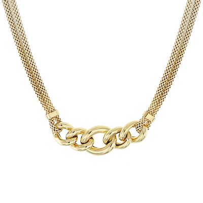 Jewelry - Silver Gold Plated Chain Link Necklace - LINEA ITALIA SRL