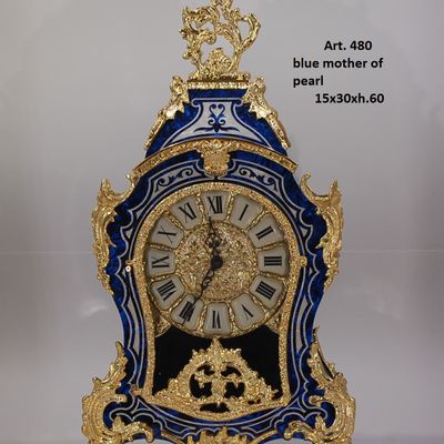 Horloges - art. 480 Horloge de table en bronze plaqué et bois - OLYMPUS BRASS