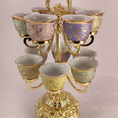 Crystal ware - art. 025 coffe/tea cups holder in brass - OLYMPUS BRASS