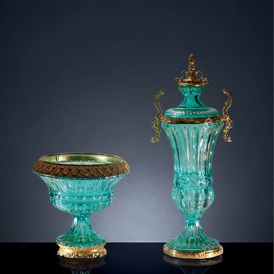 Vases - art. 150/160 vases en cristal et plaqué bronze - OLYMPUS BRASS