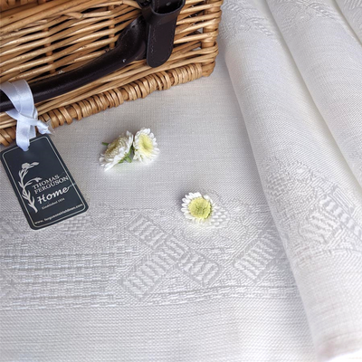 Table mat - Michaelmas Daisies - White & Natural Table Linens - FERGUSON'S IRISH LINEN