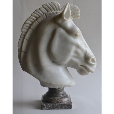 Sculptures, statuettes et miniatures - Tête de cheval en marbre - TODINI SCULTURE