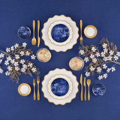 Assiettes de réception  - Assiettes en porcelaine Maris d'Or - PORCEL
