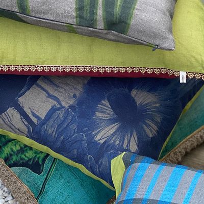 Fabric cushions - Flowers  cushion cover - TRACES OF ME