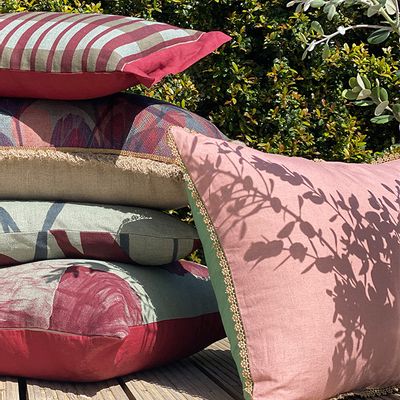 Fabric cushions - Pale Begonia Cushion cover - TRACES OF ME