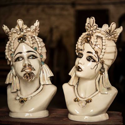 Ceramic - Moorish Heads Ceramic Decorative Object - ARTEFICE ATELIER