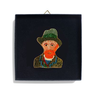 Brooches - van Gogh brooche hand made  bead embroidery - HELLEN VAN BERKEL HEARTMADE PRINTS