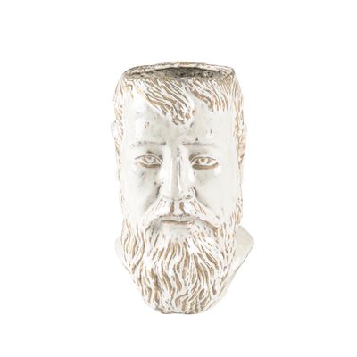 Sculptures, statuettes and miniatures - White sandstone vase 15 x 14 x 23 cm - VILLA COLLECTION DENMARK
