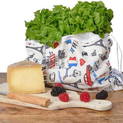 Objets design - ZERO WASTE VEGETABLE SALAD BAG WITH CHEESES AND CHARCUTERIES - SACASALADES BY ARMINE