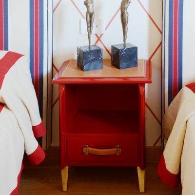 Night tables - Bedside table with leather - THEA DESIGN