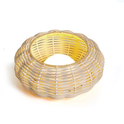 Outdoor decorative accessories - NIUET portable cordless lamp made of natural wicker - LUXCAMBRA