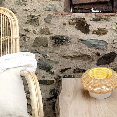 Table lamps - NIUET natural wicker table lamp - LUXCAMBRA