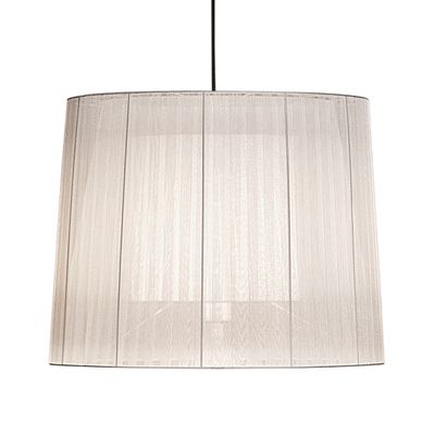 Hanging lights - INDIANA black hanging lamp with white, gray or beige organza shade - LUXCAMBRA