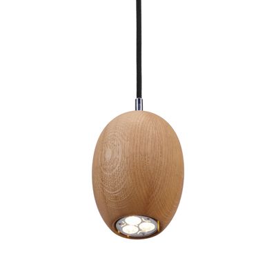 Hanging lights - CRETA suspension in varnished natural oak wood - LUXCAMBRA