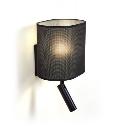 Wall lamps - OITA wall lamp with reader in black - LUXCAMBRA