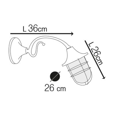 Outdoor wall lamps - Wall light with brass rosette, brass arm and bulkhead lamp 96 - ANDROMEDA LIGHTING