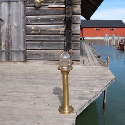 Outdoor floor lamps - Brass collumn light 64 (from 7 cm Height to 3m)  - ANDROMEDA LIGHTING