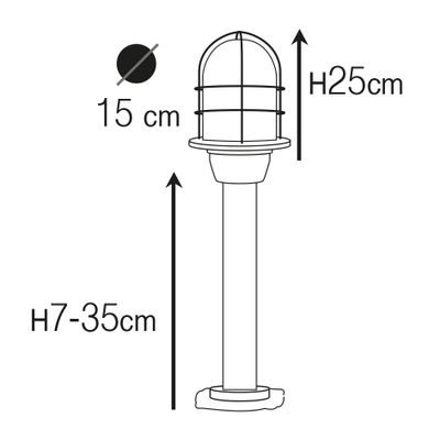 Outdoor floor lamps - Brass collumn light 64 (from 7 cm Height to 3m) - ANDROMEDA LIGHTING
