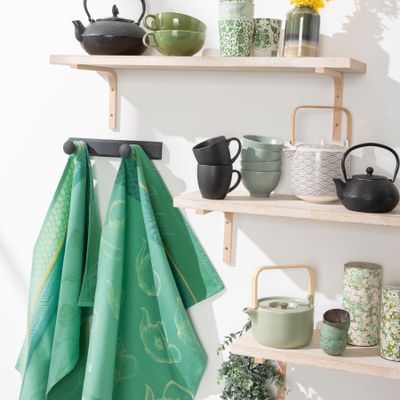 Tea towel - Tea towel printed in cotton jacquard, MÉLIMÉLO THÉS - COUCKE