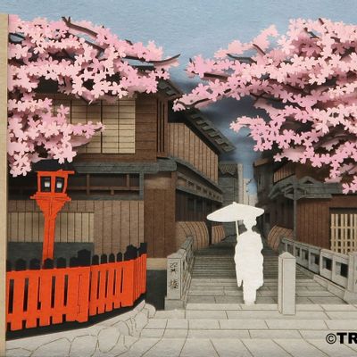 Papeterie bureau - SCENERY Fleurs à Kyoto - OMOSHIROI BLOCK