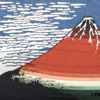 Design objects - SCENERY South Wind, Clear Sky, from the series Thirty-six Views of Mount Fuji - OMOSHIROI BLOCK