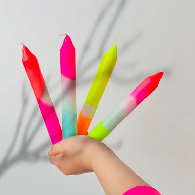 Candles - Dip Dye Neon Candles - PINK STORIES