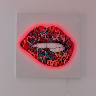 Tableaux - Peinture murale (LED Neon) - Bouche - LOCOMOCEAN