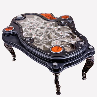 Pièces uniques - " The Wicked Coffee Table" Mechanical Steampunk - VENZON LIGHTING & OBJECTS