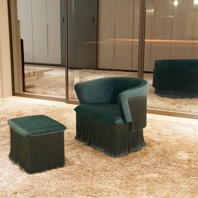 Armchairs - Breeze Swivel Armchair With Fringes - STUDIO MARTA MANENTE DESIGN