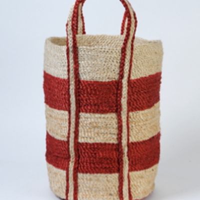 Rangements pour salle de bain - Panier rond en jute couleur charbon - MAISON BENGAL