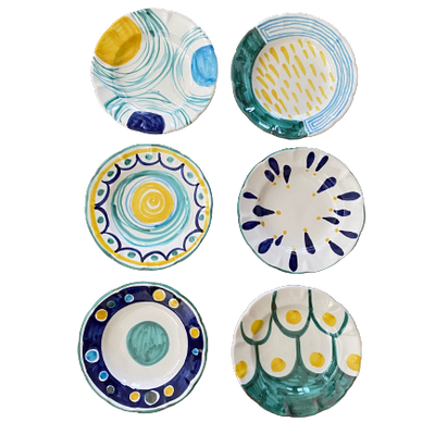 Everyday plates - Hand painted ceramic plates diameter cm 26, cm24, cm 20 - CERASELLA CERAMICHE