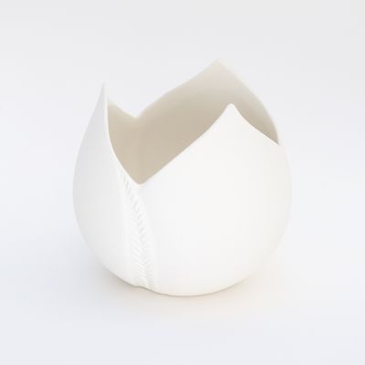 Objets design - Photophore TULIPE en biscuit de porcelaine H=7cm, D=5,5cm - YLVAYA DESIGN