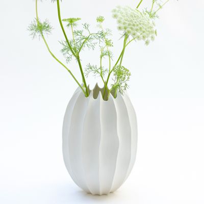 Vases - ENYA white porcelain vase H=25.5cm, D17cm - YLVAYA DESIGN