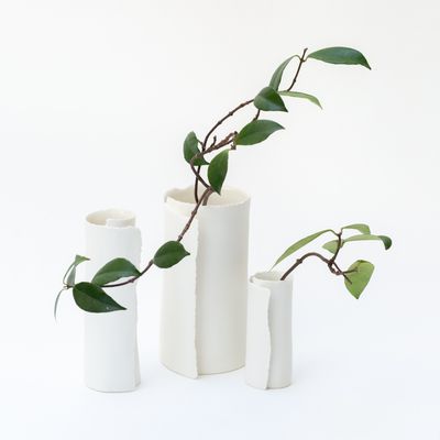 Vases - ARK 2 porcelain bisque vase H=12cm, D=4.5cm - YLVAYA DESIGN