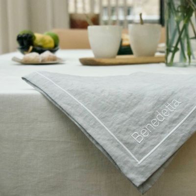 Linge de table textile - CHANVRE: SET DE TABLE BRODÉ ET PERSONNALISABLE - MAISON GALA