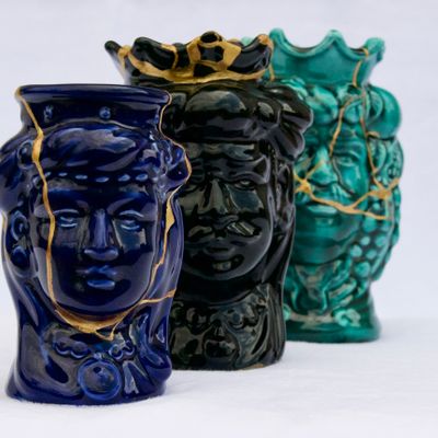 Objets design - TÊTES DE MAURE EN CÉRAMIQUE MODELE CATANE - ARTISANAT SICILIEN - MAISON GALA