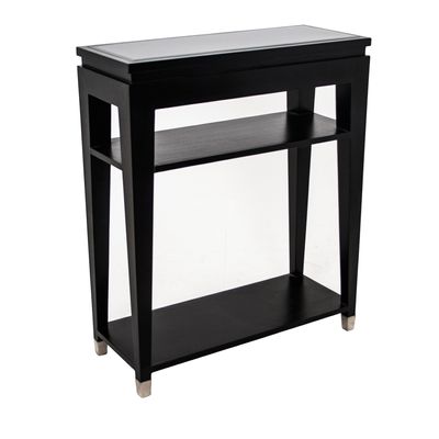 Consoles - Console avec plateau en verre noir avec 2 étagères - RV  ASTLEY LTD