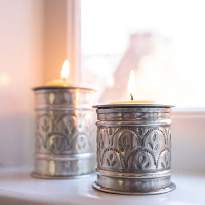 Bougeoirs et photophores  - Décoration d'art en aluminium. - VAN VERRE