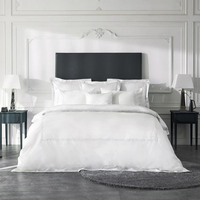 Linge de lit - Ensemble de housse de couette de luxe Nacrel Collection, blanc immacul - CROWN GOOSE