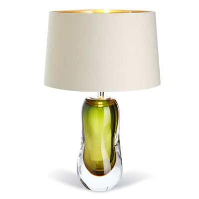 Table lamps - Ottavia, olive green glass table lamp (base only) - RV  ASTLEY LTD