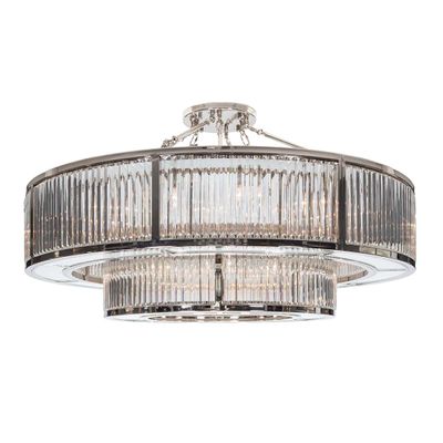 Ceiling lights - Garnet Nickel Two-Tier Chandelier - RV ASTLEY LTD