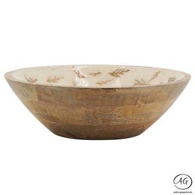 Platter and bowls - Mango tree basket with golden leaves - AUBRY GASPARD