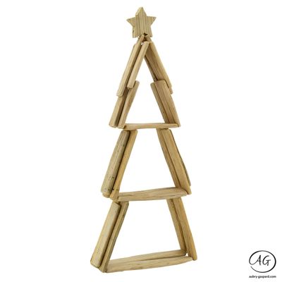 Autres décorations de Noël - Sapin 3 étages en bois - AUBRY GASPARD