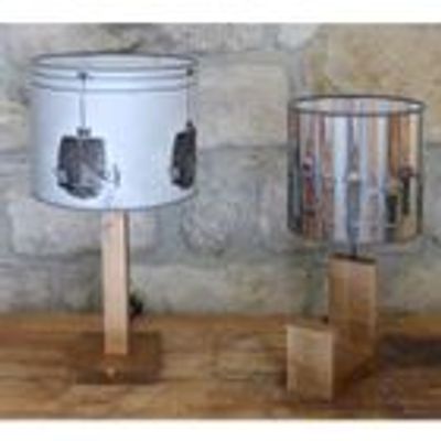 Table lamps - MOUNTAIN LIGHTING COLLECTION/“ADRET” LAMPS WITH “SKI/MOUNTAIN” LAMPSHADE (WALL LAMPS/ TABLE LAMPS/ FLOOR LAMPS) - LA MAISON DE GASPARD