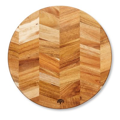 Ustensiles de cuisine - Planche à découper ronde en acacia Barbary & Oak Chevron - RKW LTD - BARBARY & OAK
