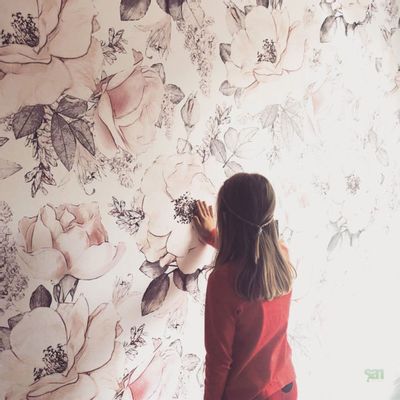 Children's decorative items - Pink Garden DEKORNIK Wallpaper - DEKORNIK