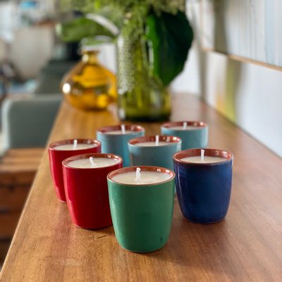Candles - Aromatic Soy Wax Candle in COLORAMA Tumbler - AUTHENTIQUE LIVING